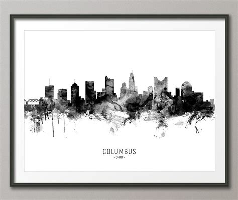 Columbus Skyline Columbus Ohio Cityscape Art Print Poster - Etsy