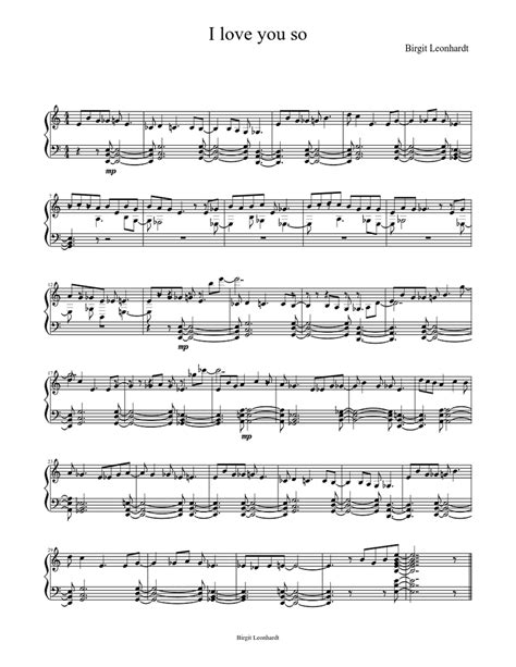 I love you so Sheet music for Piano | Download free in PDF or MIDI ...