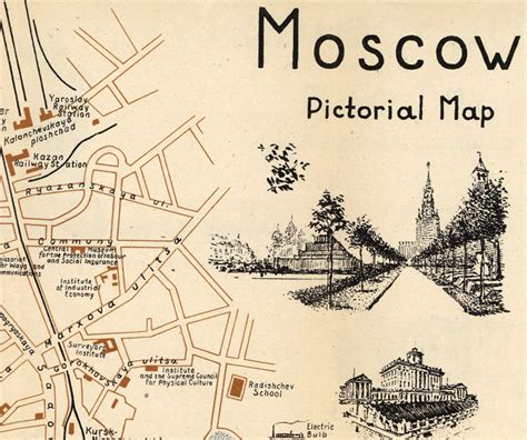 Moscow Old Map Russia Moscow city plan Vintage Map - VINTAGE MAPS AND ...