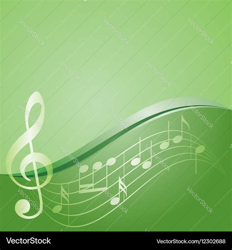 Music Notes Green Background