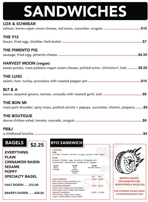 Menu for Big Bon Bodega/Big Bon Pizza in Savannah, GA | Sirved