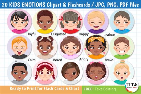 Kids Emotions Clipart Graphic by TitaDigitalArts · Creative Fabrica