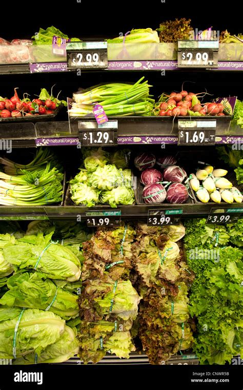 Produce section in grocery store Stock Photo - Alamy