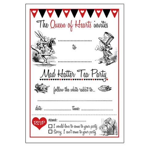 12 Cool Mad Hatter Tea Party Invitations - Kitty Baby Love