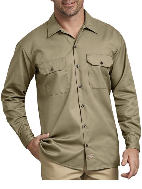 Dickies Mens and Big Men's Original Fit Long Sleeve Twill Work Shirt - Walmart.com