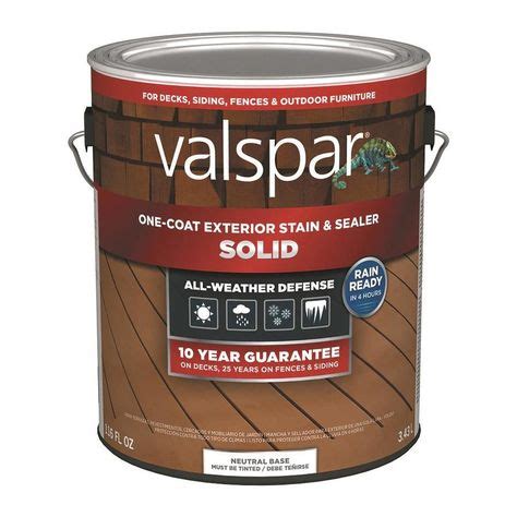 Valspar Tintable Neutral Base Solid Exterior Stain And Sealer (Actual Net Contents: 116-Fl Oz ...