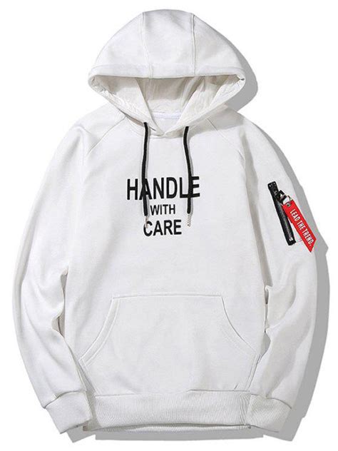 2018 Slogan Graphic Hoodie Men Clothes In WHITE L | ZAFUL