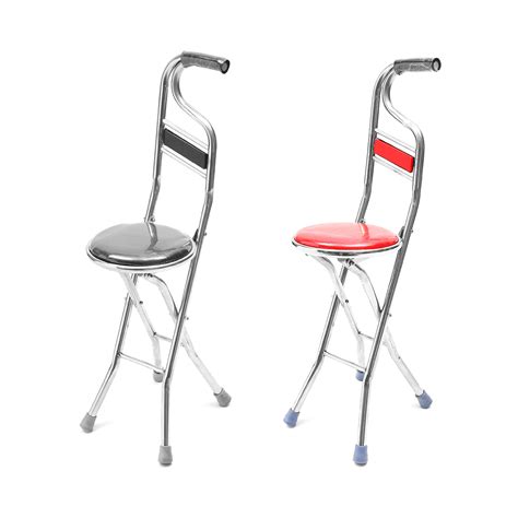 Stainless Steel Portable Folding Walking Stick Chair Seat Stool Travel Cane – Alexnld.com