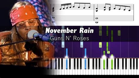 Guns N' Roses - November Rain - Accurate Piano Tutorial with Sheet ...