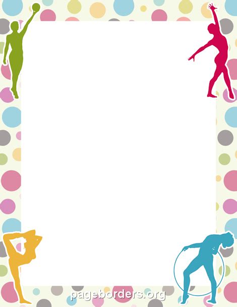 Gymnastics Border: Clip Art, Page Border, and Vector Graphics | Gymnast birthday party ...