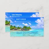 Funny Retired, Tropical Island, DIY Profession Gag Business Card | Zazzle