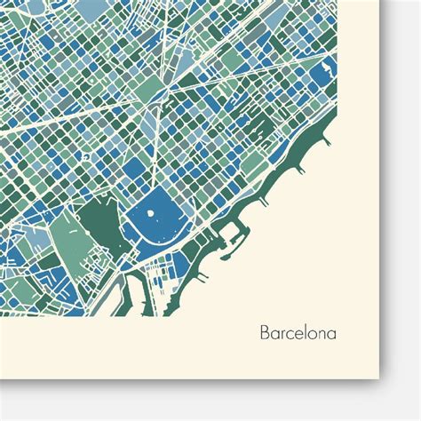 Barcelona City Map Instant Download Barcelona City Map Art - Etsy