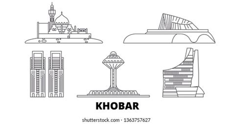 Saudi Arabia Khobar Line Travel Skyline Stock Vector (Royalty Free ...