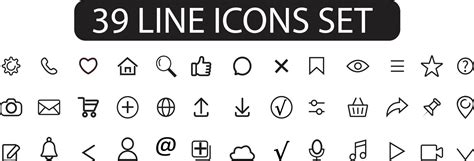 Line icons set 19544008 Vector Art at Vecteezy