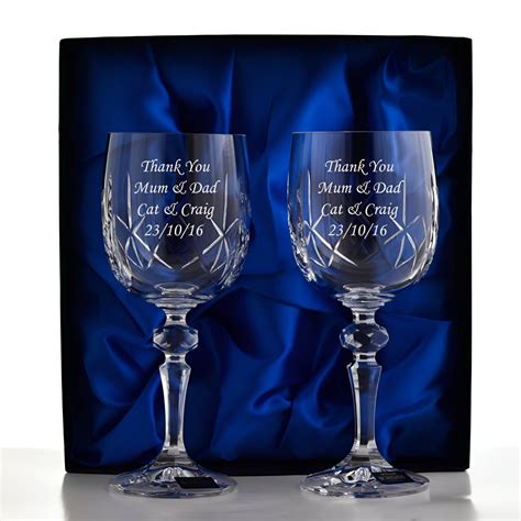 Personalised Pair Of Crystal Wine Glasses