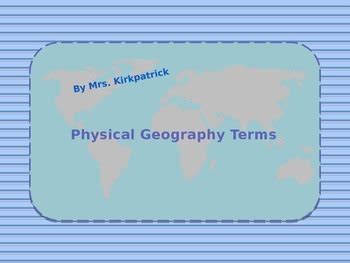 Physical Geography Terms by Katie Kirkpatrick | TPT