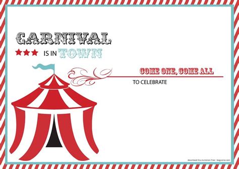 FREE Carnival Birthday Invitations