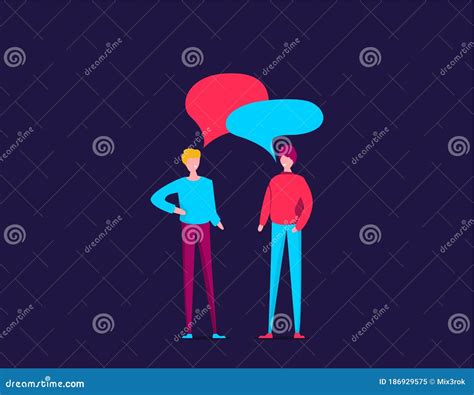 Two People Talking Vector, Flat Illustration Stock Vector - Illustration of design, graphic ...
