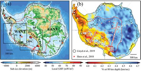 (a) Topographic features of Antarctica are marked on top of the sub‐ice... | Download Scientific ...