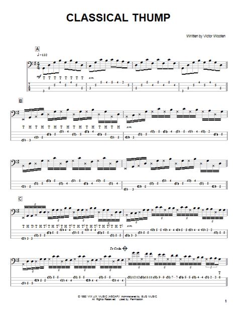 Victor Wooten Classical Thump Sheet Music Notes, Chords | Sheet music notes, Bass guitar tabs ...