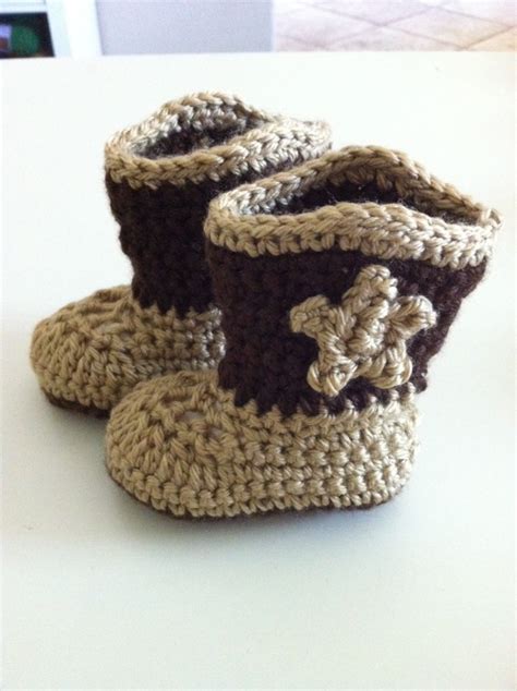 Crochet Cowboy Boots in Brown