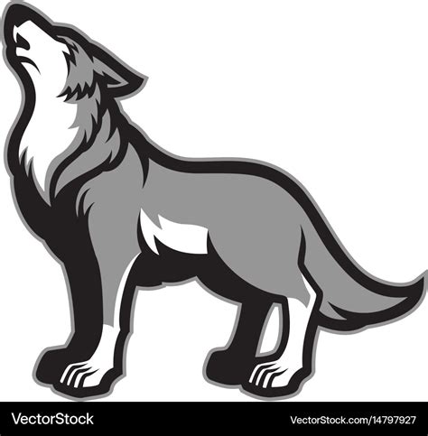 Howling wolf Royalty Free Vector Image - VectorStock