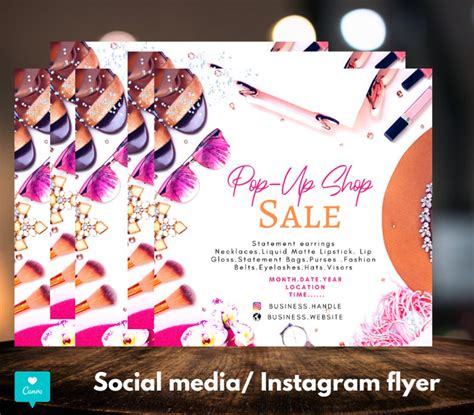 Pop Up Shop DIY FlyerEditable Canva Social Media Flyer | Etsy