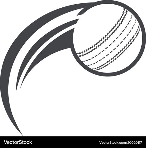 Swoosh cricket ball logo icon Royalty Free Vector Image