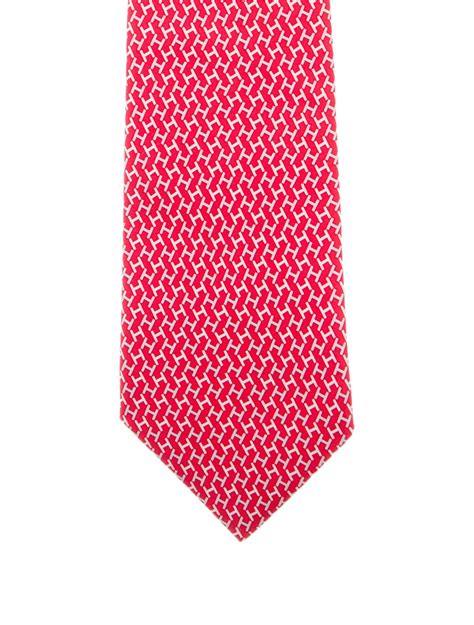 Hermès Silk Pattern Print Tie - Red Ties, Suiting Accessories ...