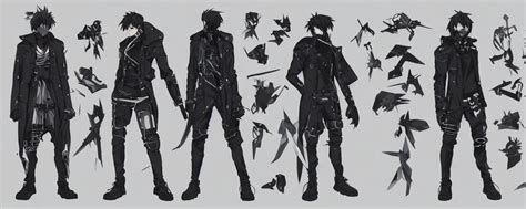 a male anime cyberpunk hero protagonist with two | Stable Diffusion