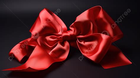 Red Bow Is Sitting On A Dark Surface Background, Red Bow Picture Background Image And Wallpaper ...