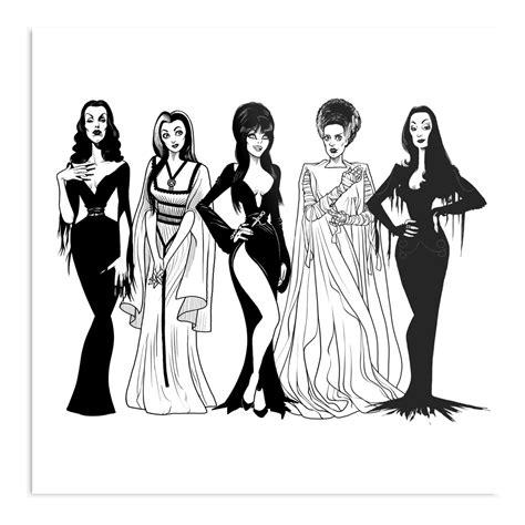 Buy Goth Bride Frankenstein Munster Sisters Elvira Lily of Vampira ...