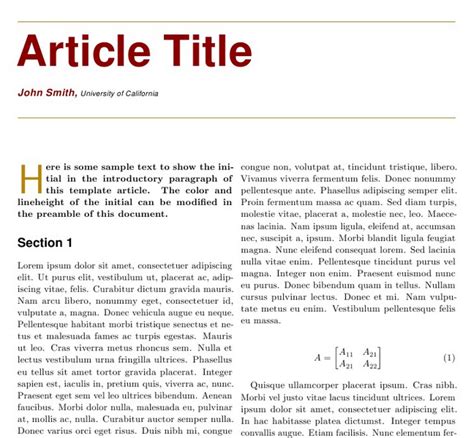 two column article templates - TeX - LaTeX Stack Exchange