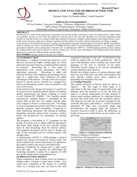 design and analysis of broach tool for splines