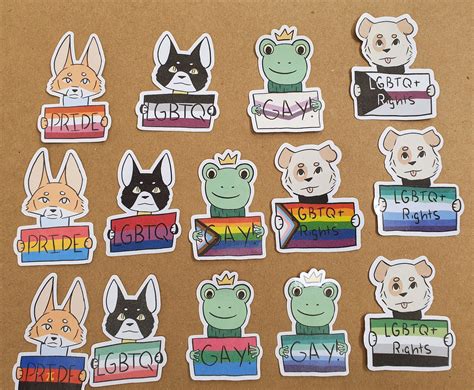 LGBTQ Community Stickers Pride Animal Stickers Frog Fox Cat - Etsy UK