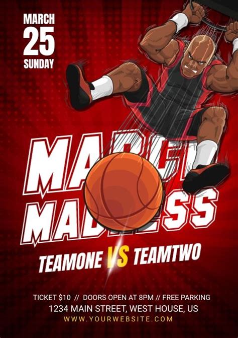 March madness basketball flyer template – Artofit