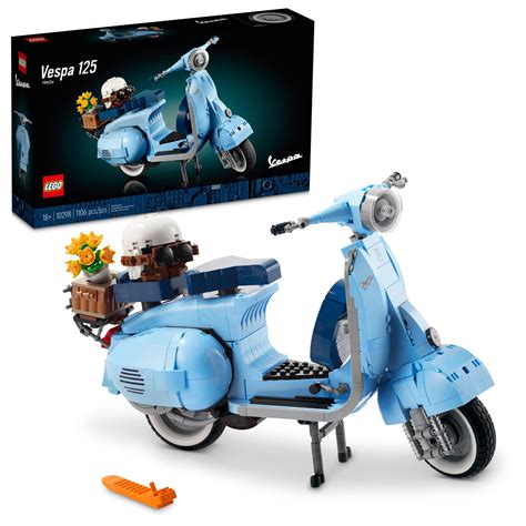 Buy LEGO Vespa 125 10298 Model Building Kit; Build a Detailed Displayable Model of a Vintage ...