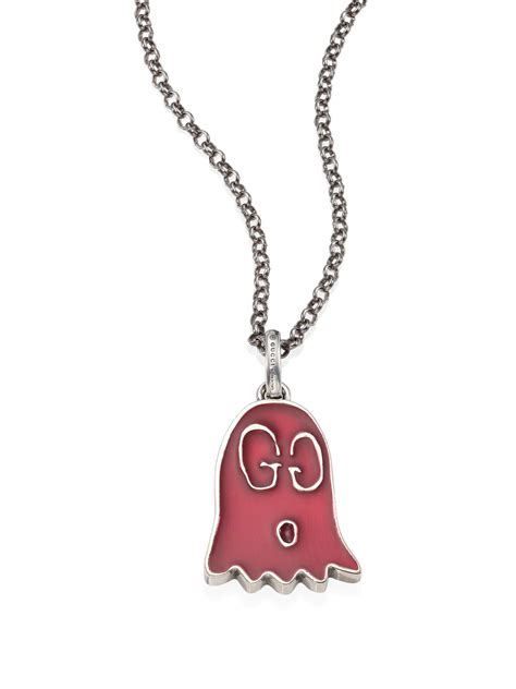 Lyst - Gucci Ghost Sterling Silver Ghost Pendant Necklace in Pink