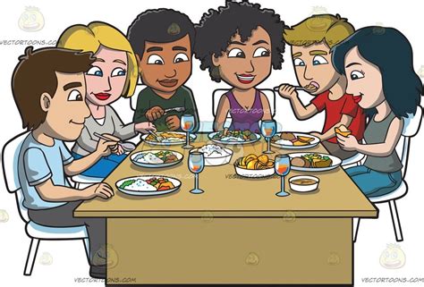 A Group Of Friends Eating Their Favorite Meals | Friend cartoon, Friends illustration, Cartoon ...