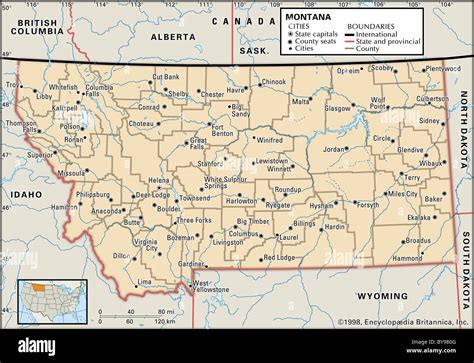 Political map of Montana Stock Photo, Royalty Free Image: 34009936 - Alamy