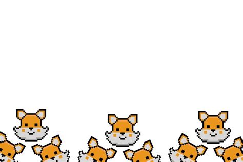 Fox pixel art background design