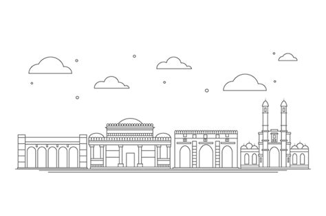 Free Vector | Linear ahmedabad skyline theme