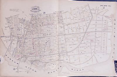 1885 MOTT HAVEN BRONX NEW YORK MAP ATLAS 130th-144th STREET & MOTT ...