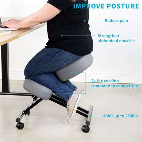 Gray Adjustable Ergonomic Kneeling Chair – Dragonn