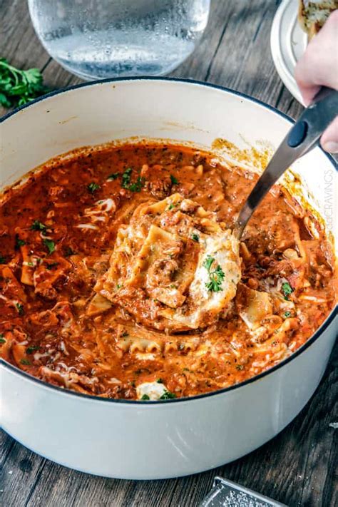 Easy One Pot Lasagna Soup - Carlsbad Cravings