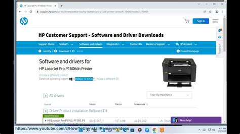 Download & Update HP LaserJet P1606dn Driver for Windows 10/8/7 - YouTube