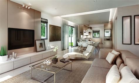 3D Rendering - Interior Works on Behance Urban Living Room, Beige Living Rooms, Comfy Living ...