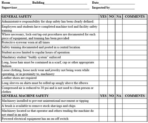 Equipment Preventive Maintenance Checklist Template