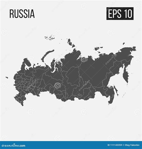 Map of Russia with regions stock vector. Illustration of background ...