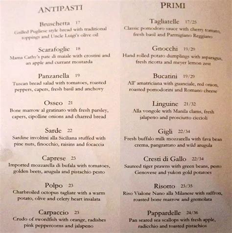 Menu at Mercato Mission - Restaurant, Calgary, 4 St SW